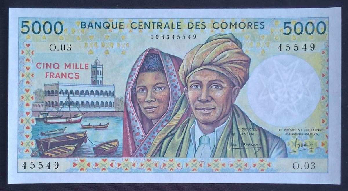 COMORES - 5.000 FRANCOS - FE