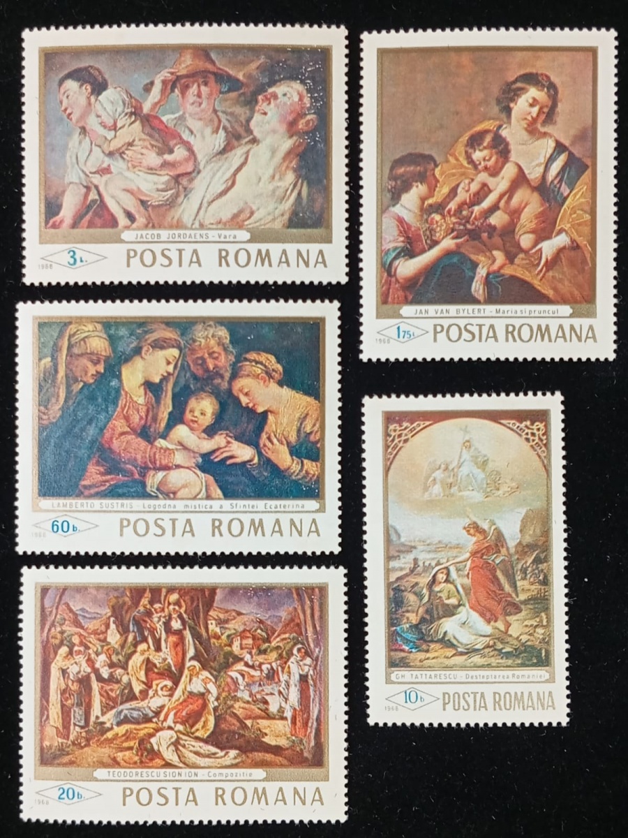 Romênia - Arte e pintura, série completa sem carimbo com goma.