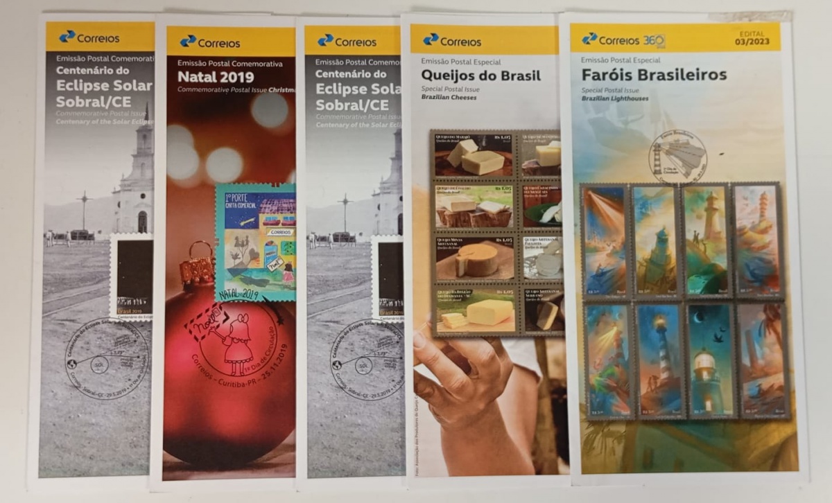 Brasil - Seleção de 5 editais, oficiais dos correios, não selados e sem carimbo.
