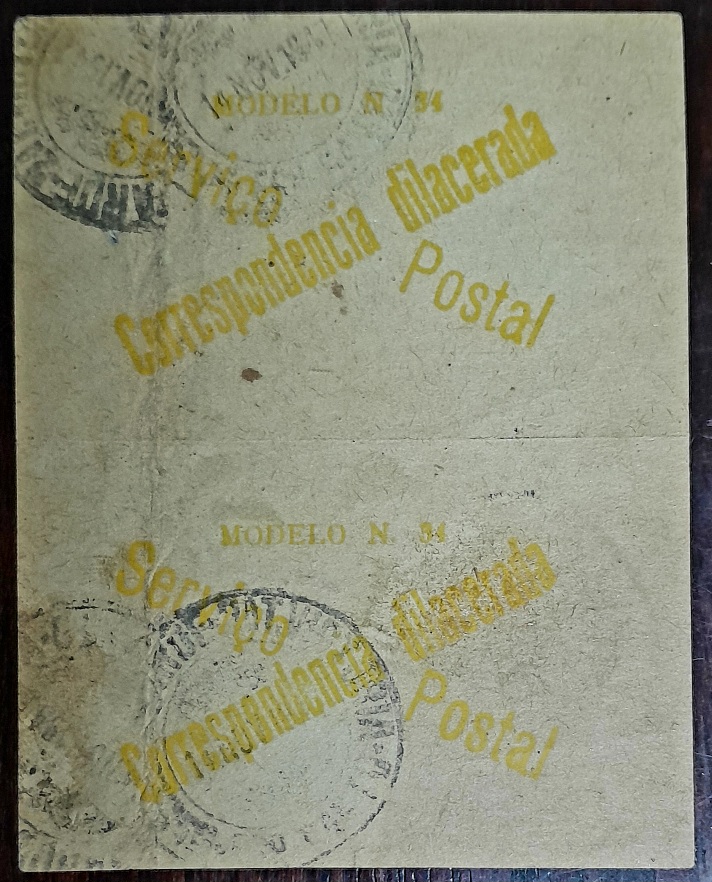 Brasil - Etiqueta de Correspondência Dilacerada em par sem denteação com carimbos de circulação.