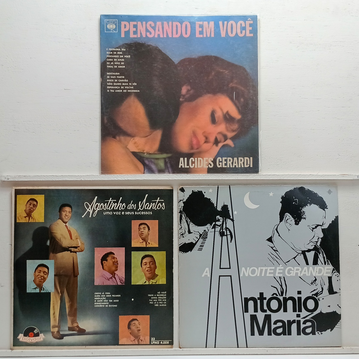 LOTE COM 3 LPS DE AGOSTINHO SANTOS, ANTÔNIO MARIA, E ALCIDES GERARDI  -  LPS DISCOS DE VINIL (Verifique com atenção as imagens deste lote e entre em contato conosco até um dia útil antes do leilão, se houver dúvidas. ...