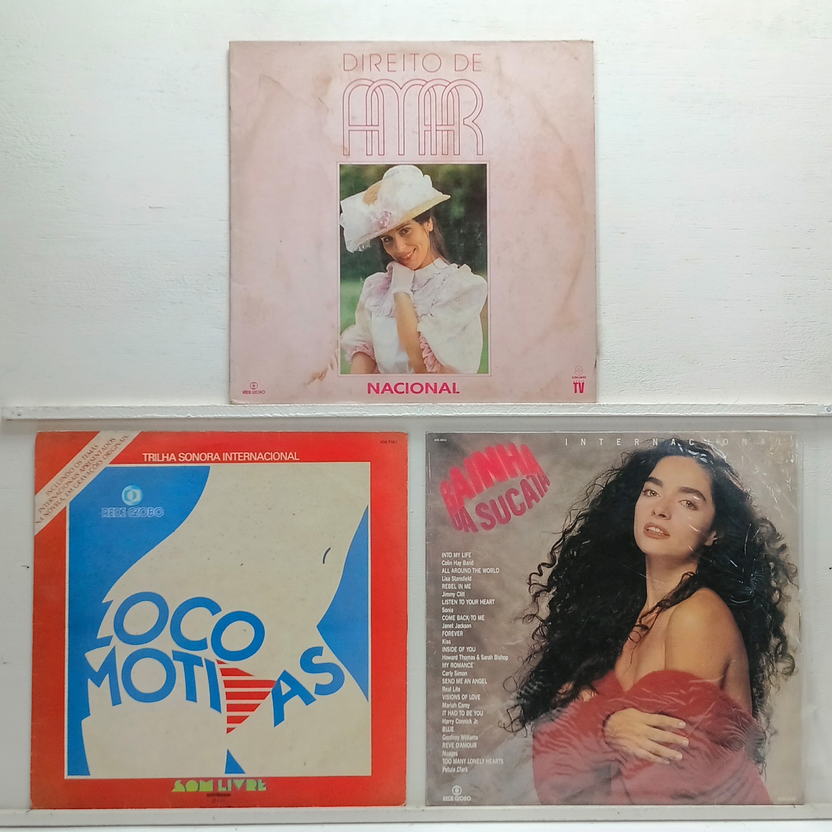 LOTE COM 3 LPS DE TRILHAS SONORAS DE NOVELAS, INCLUINDO LOCOMOTIVAS  -  LPS DISCOS DE VINIL (Verifique com atenção as imagens deste lote e entre em contato conosco até um dia útil antes do leilão, se houver dúvidas. ...