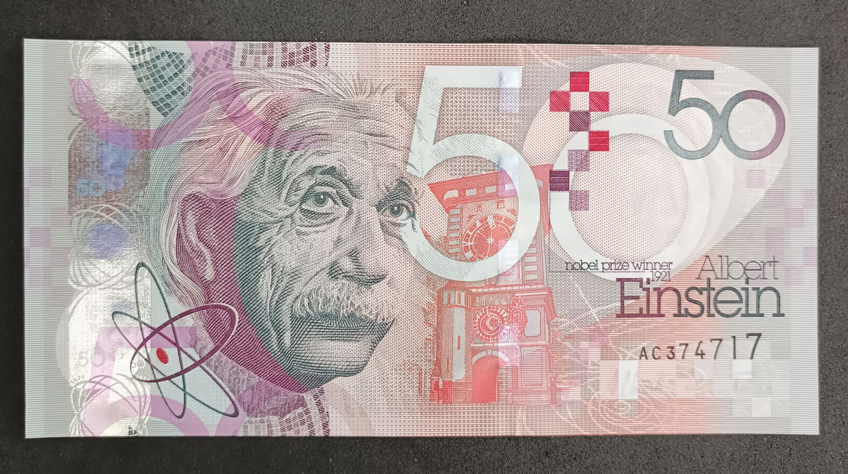 Cédula Teste Albert Einstein – 100 anos do Prêmio Nobel - 2011 `O importante é não parar de questionar` – FE