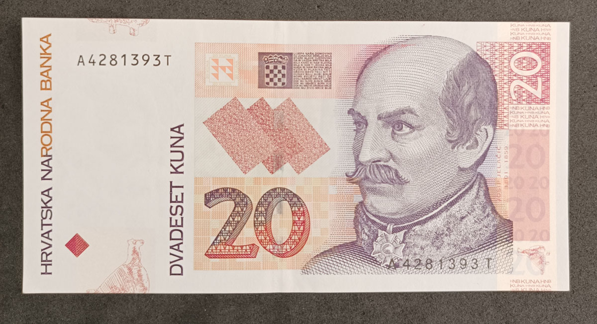 Cédula Croácia – 20 Kuna – 2021 – Sob