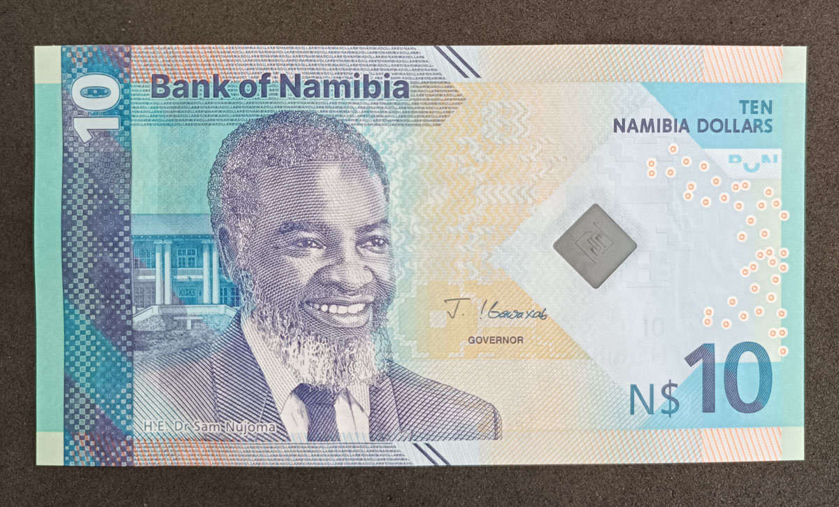 Cédula Namíbia - 10 Dollars - 2025 – FE - Lançamento