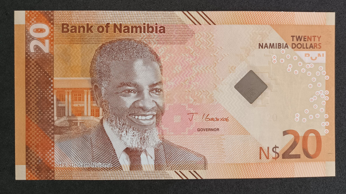 Cédula Namíbia – 20 Dollars - 2025 – FE - Lançamento