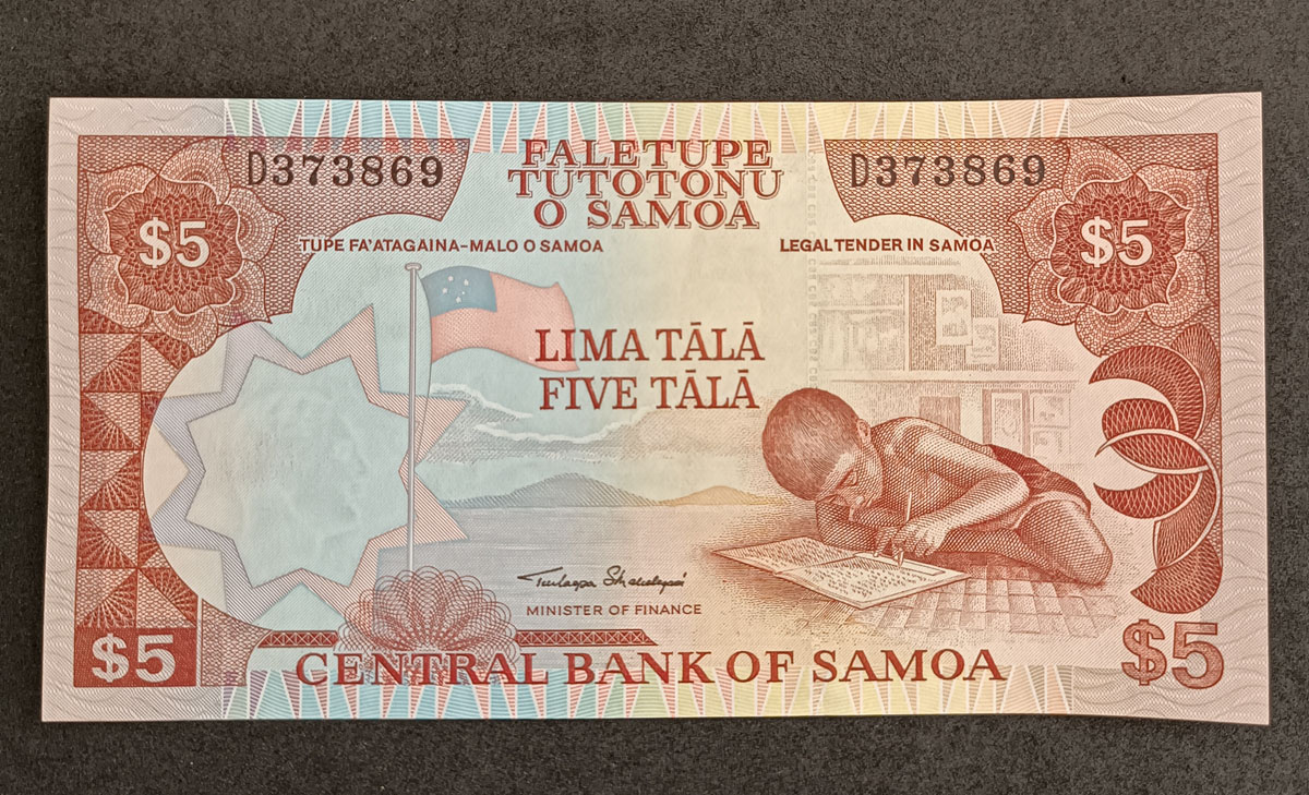 Cédula Samoa P33a – 5 Tala – 2002 – FE