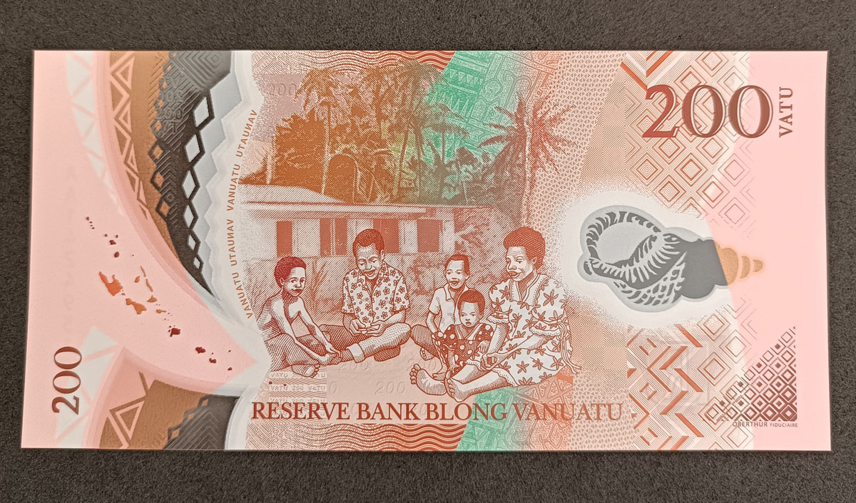 Cédula Vanuatu – 200 Vatu – 2014 Serie `AA` – Polimero – FE