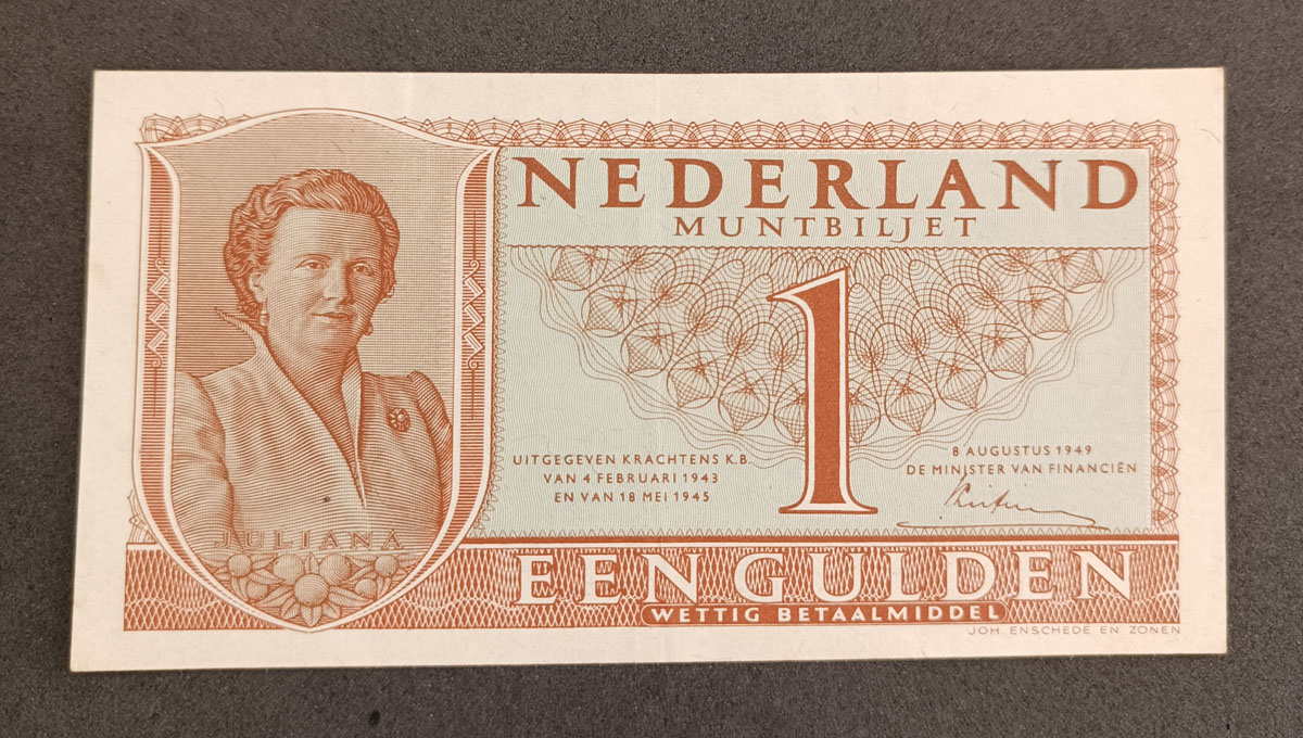 Cédula Holanda – 1 Gulden – P72 – 1949 – S-FE