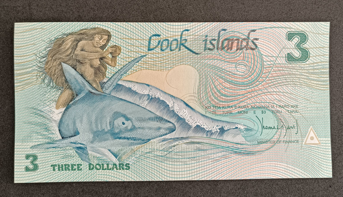 Cédula Ilhas Cook – 3 Dollars – P3a – 1987 – FE