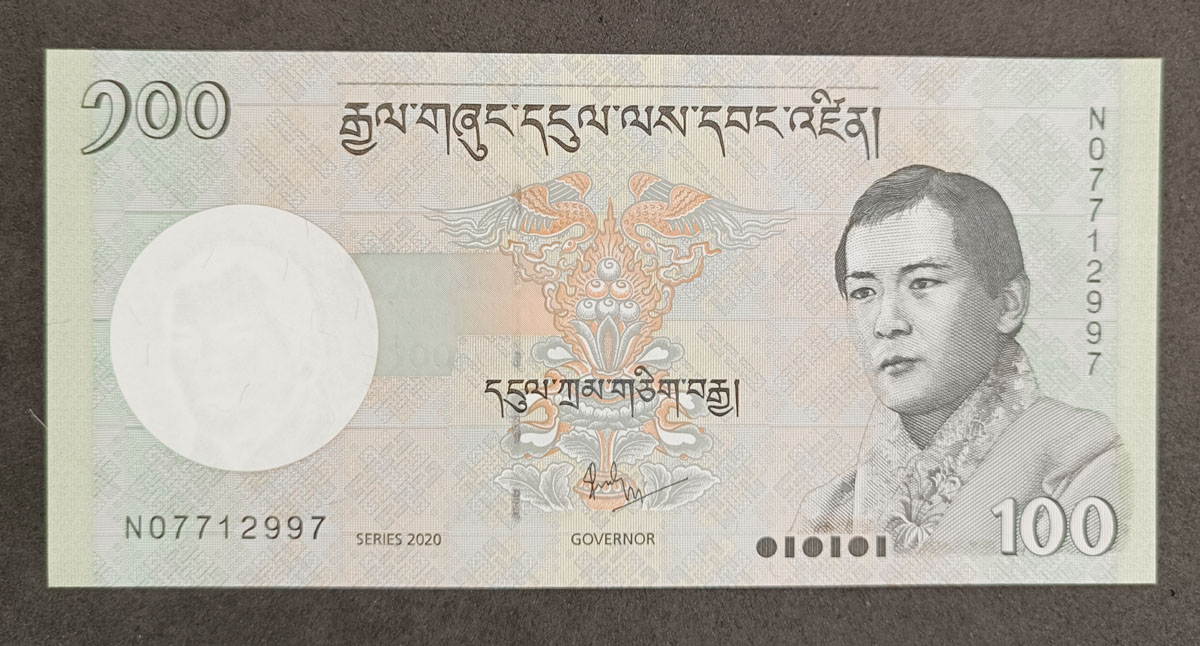 Cédula Buthão – 100 Ngultrum – P32 – 2020 – FE