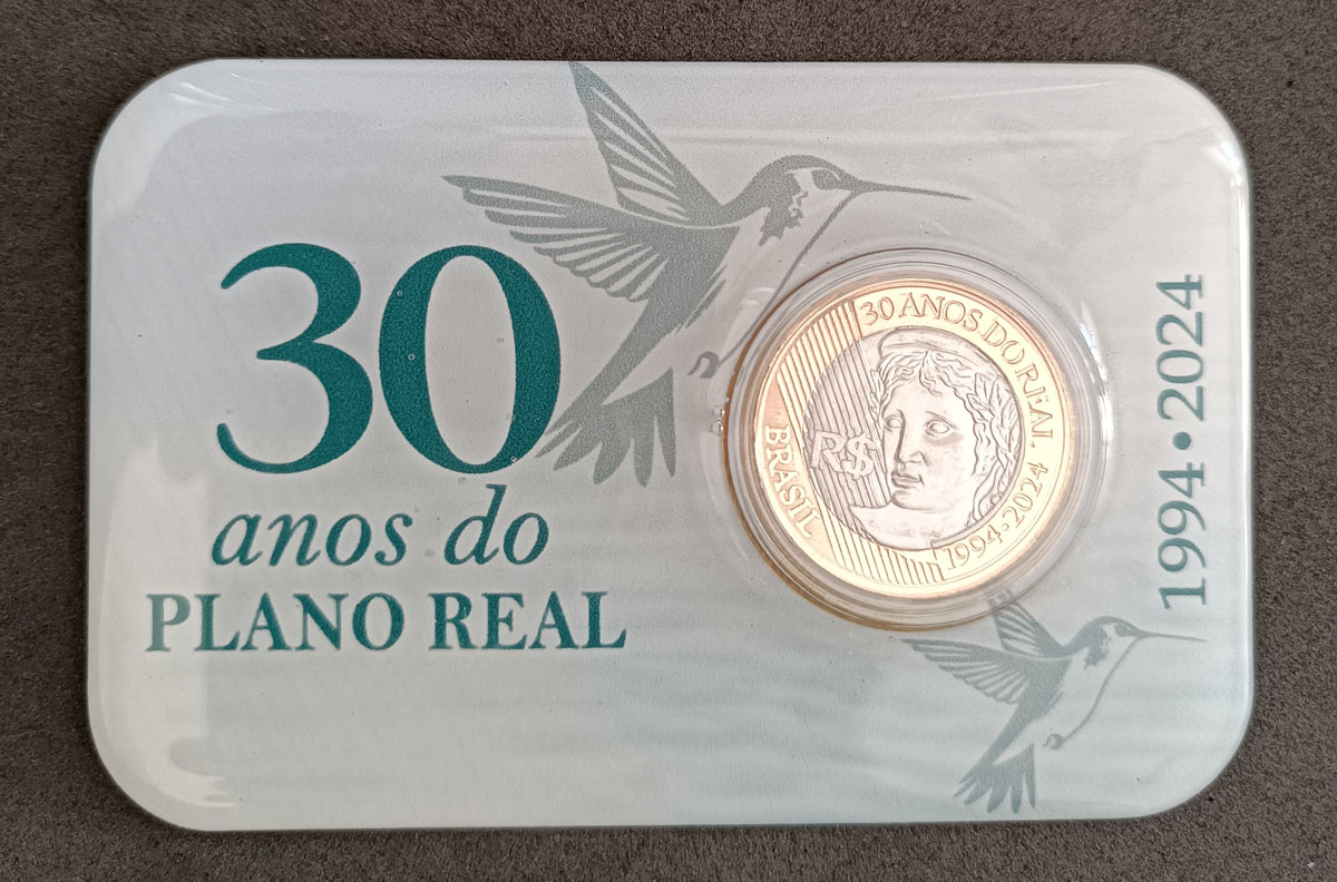 Blister Não Oficial Moeda do Brasil R$1 – 30 Anos Plano Real PR003