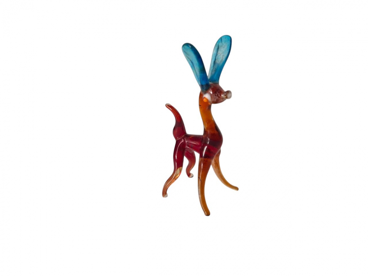 COLECIONISMO – Miniatura em murano, retratando gazela. c. 5cm.