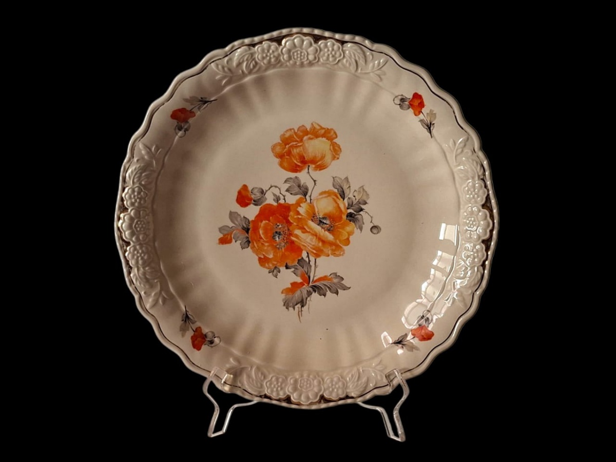 WINTERLING – Belo centro de mesa em porcelana bávara Winterling. Com marcas de uso. 30cm. c. 1936.