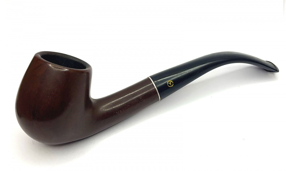 Antigo cachimbo Yello-Bole Burley, produzido em madeira de lei, maior comprimento:14cm.