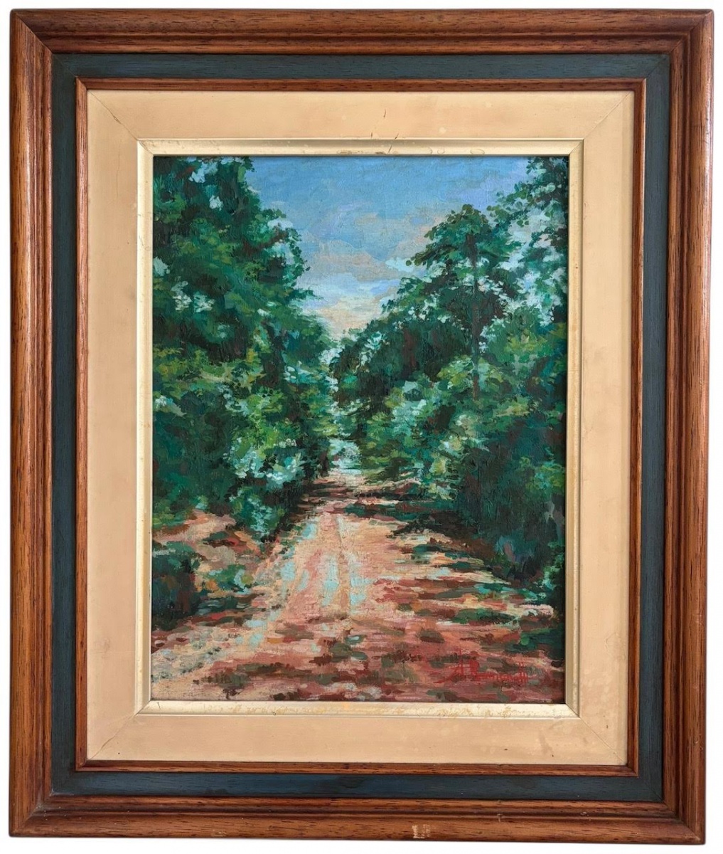 ARMANDO ROMANELLI (1945)   Obra em óleo sobre tela. Paisagem rural de rica textura e pinceladas vigorosas, explorando luz e profundidade com harmonia cromática. Assinada, intitulada Caminho de Carangola, e datada pelo ...