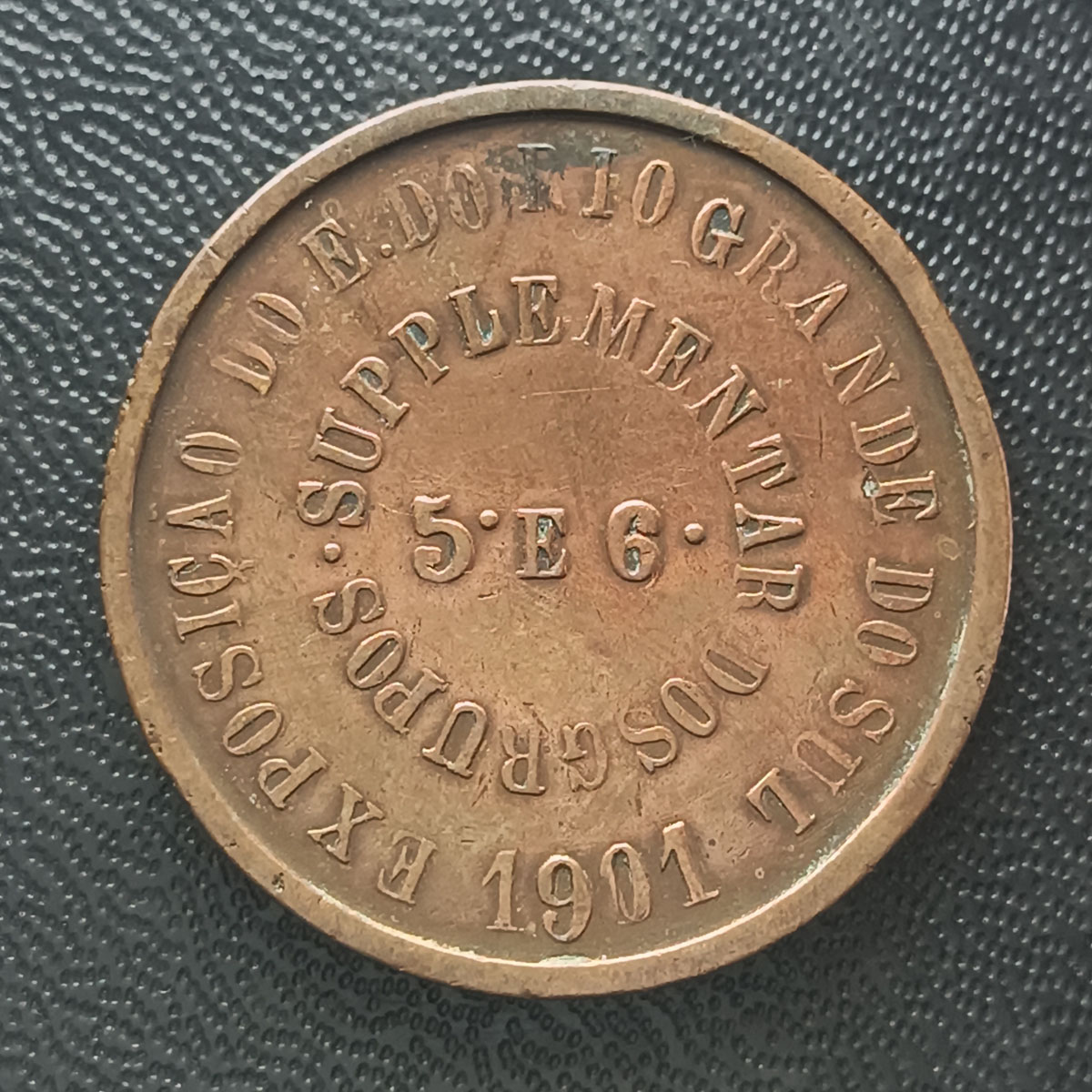 MEDALHA  DE 1901 DA EXPOSIÇÃO DO E. DO RIO GRANDE DO SUL - SUPPLEMENTAR DOS GRUPOS - BRONZE - 32MM