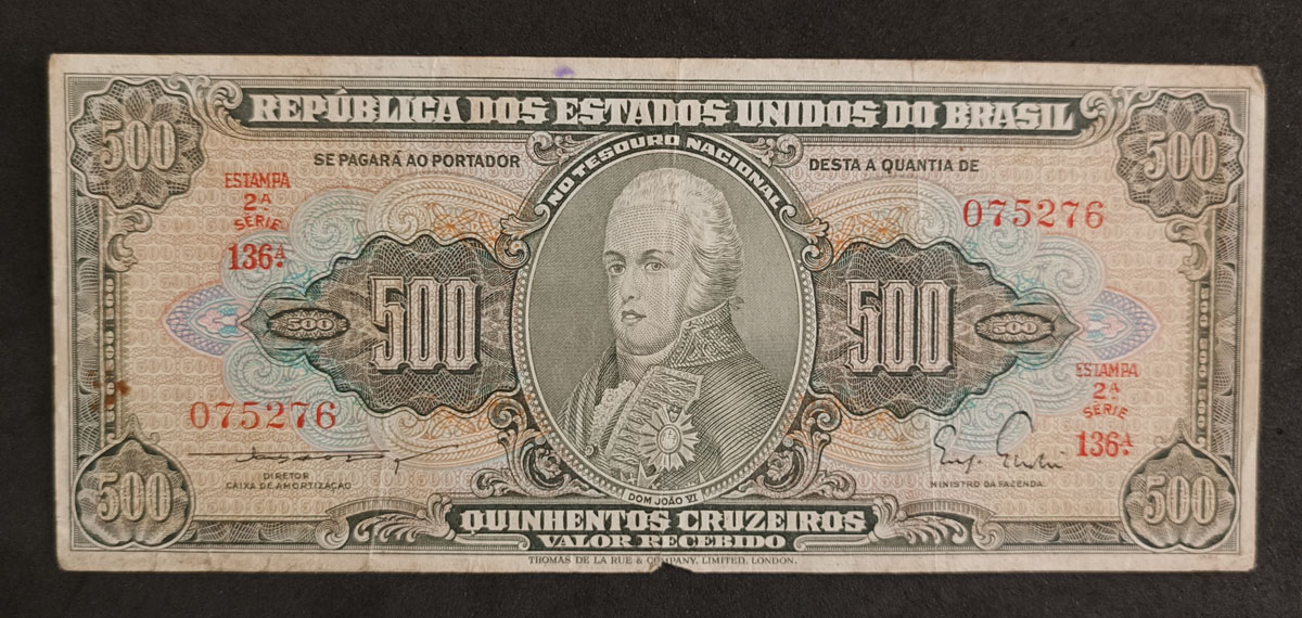 CÉDULA BRASIL - 500 CRUZEIROS - C100