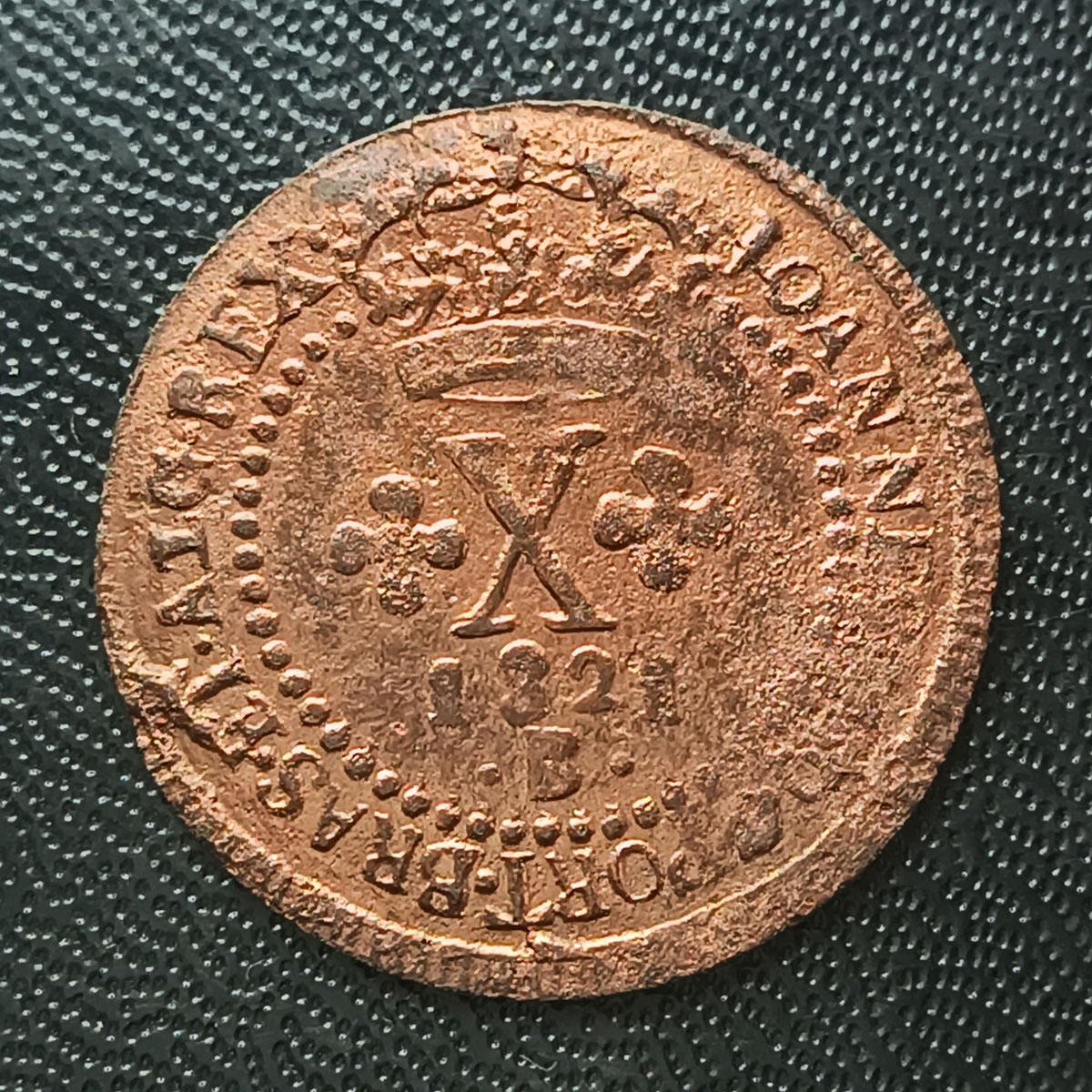 BRASIL - X RÉIS 1821 B - COBRE  - BELA PEÇA
