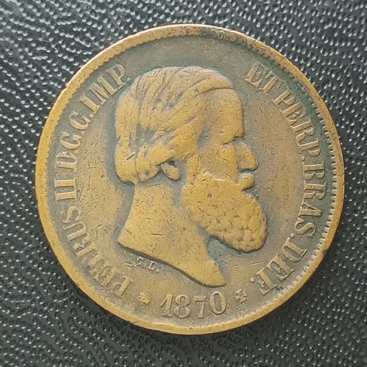 BRASIL - 20 RÉIS 1870 - DATA BEM ESCASSA - BRONZE