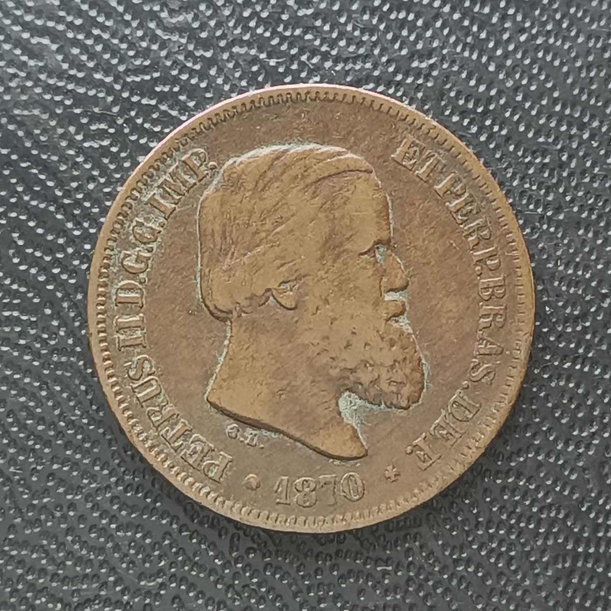 BRASIL - 10 RÉIS 1870 -  DATA BEM ESCASSA -BRONZE