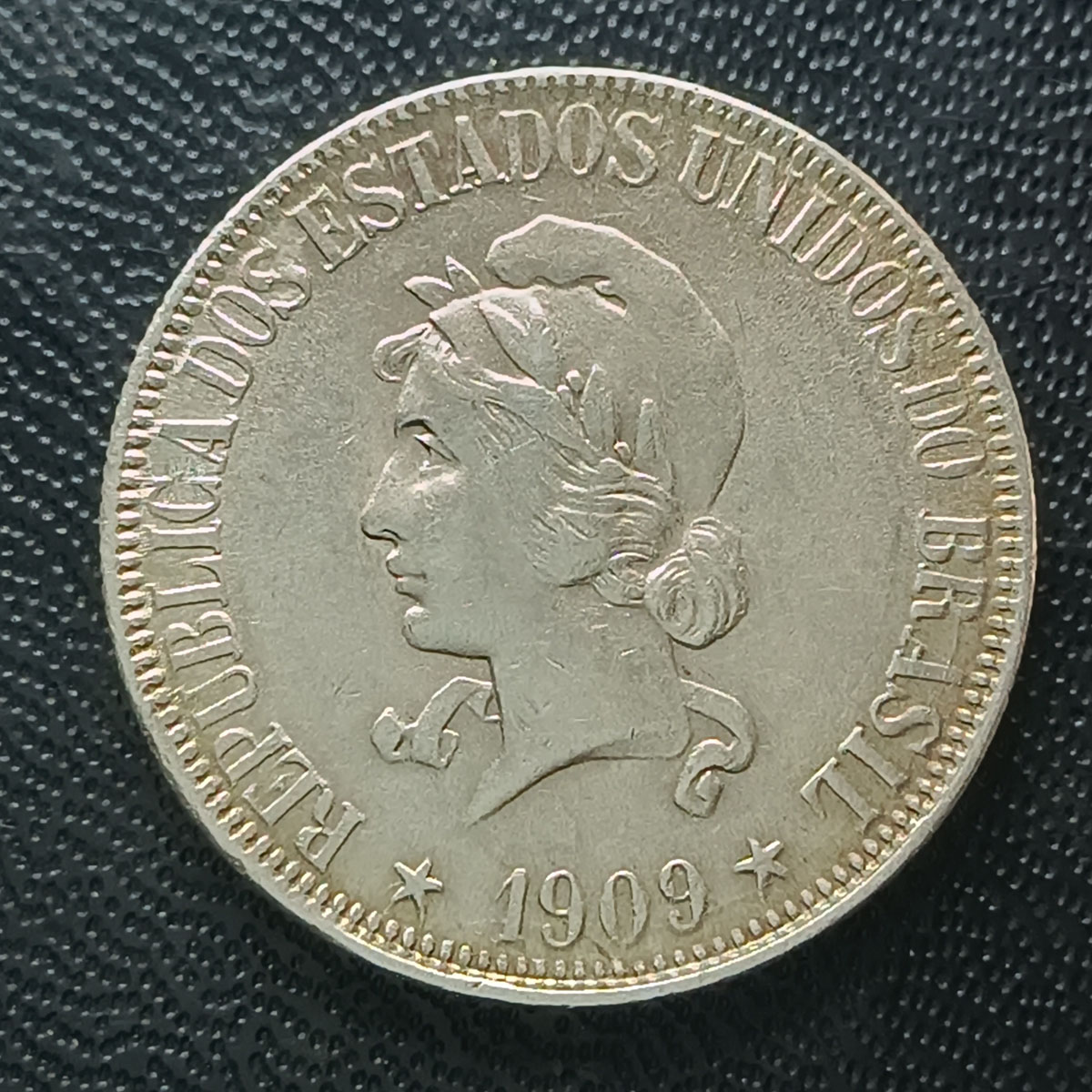 BRASIL - 1000 RÉIS 1909 - 10GR - PRATA