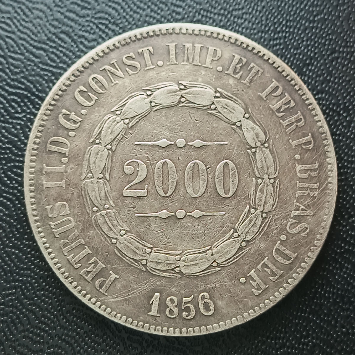 BRASIL - 2000 RÉIS 1856 - PRATA - 25,5GR