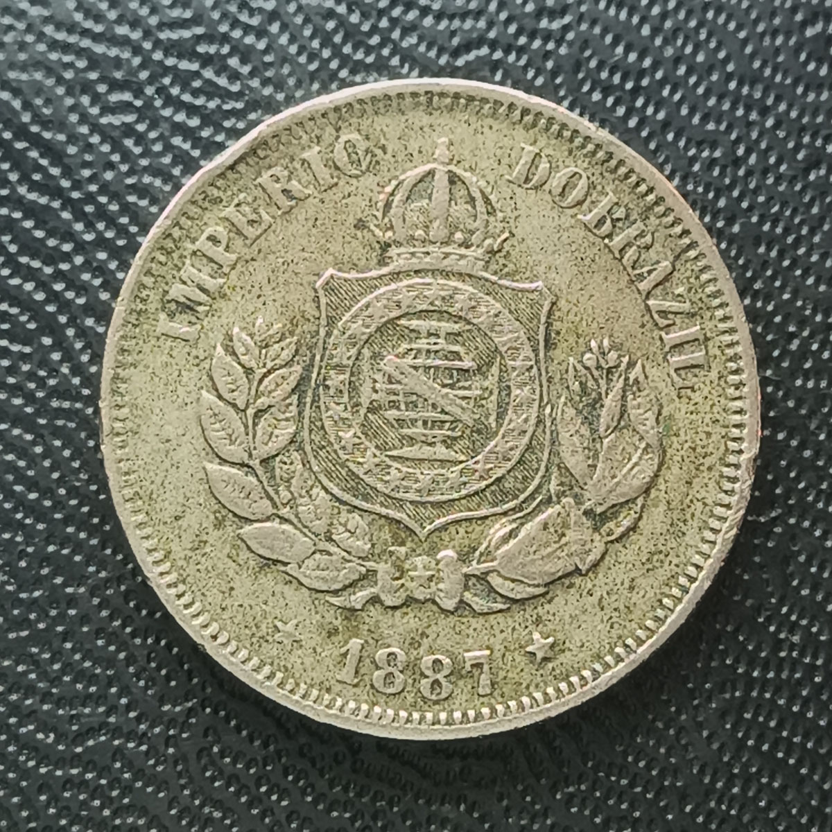 BRASIL - 50 RÉIS 1887 - DATA BEM ESCASSA - CUPRO NIQUEL
