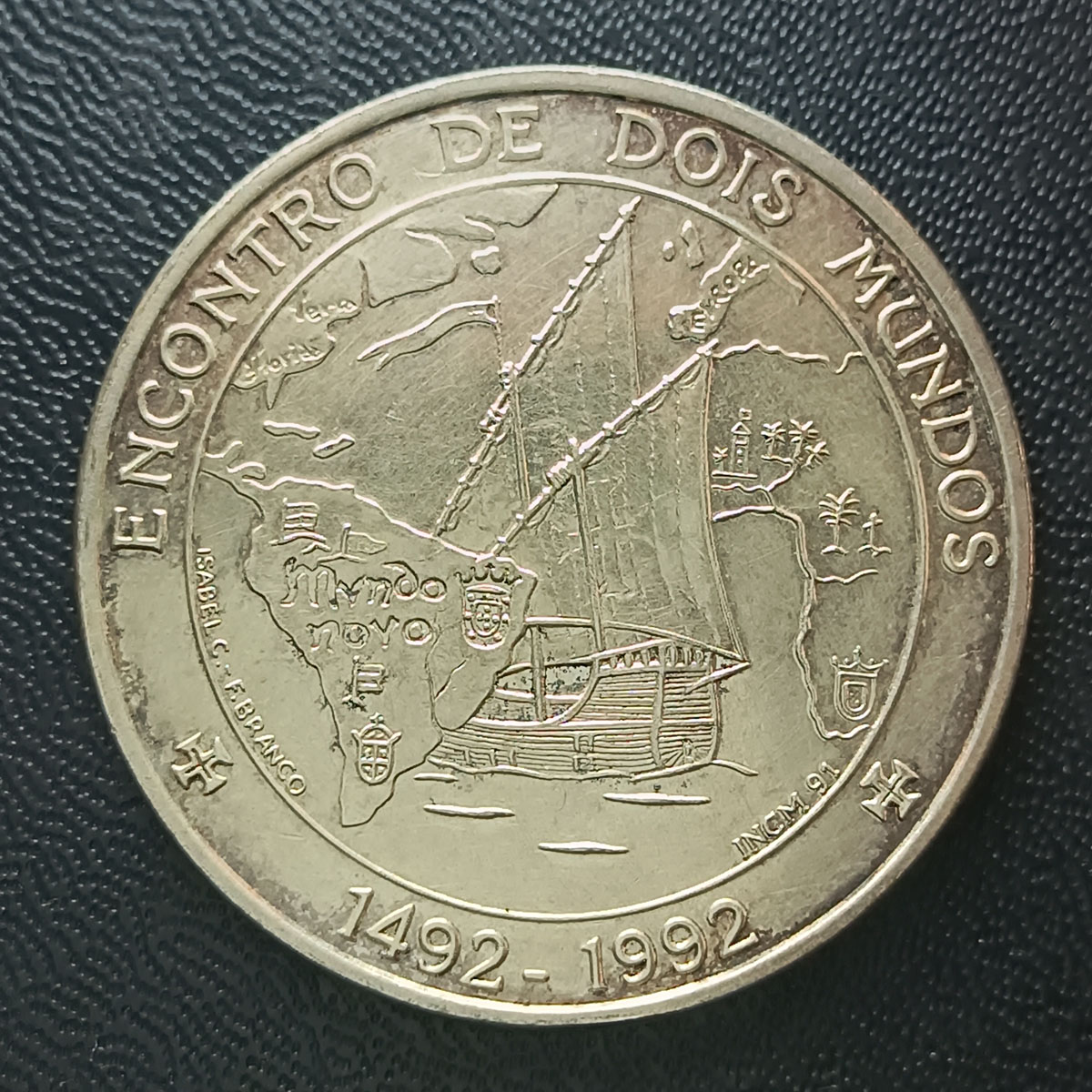 PORTUGAL - 1000 ESCUDOS 1992 - ENCONTRO DOS DOIS MUNDOS  - PRATA