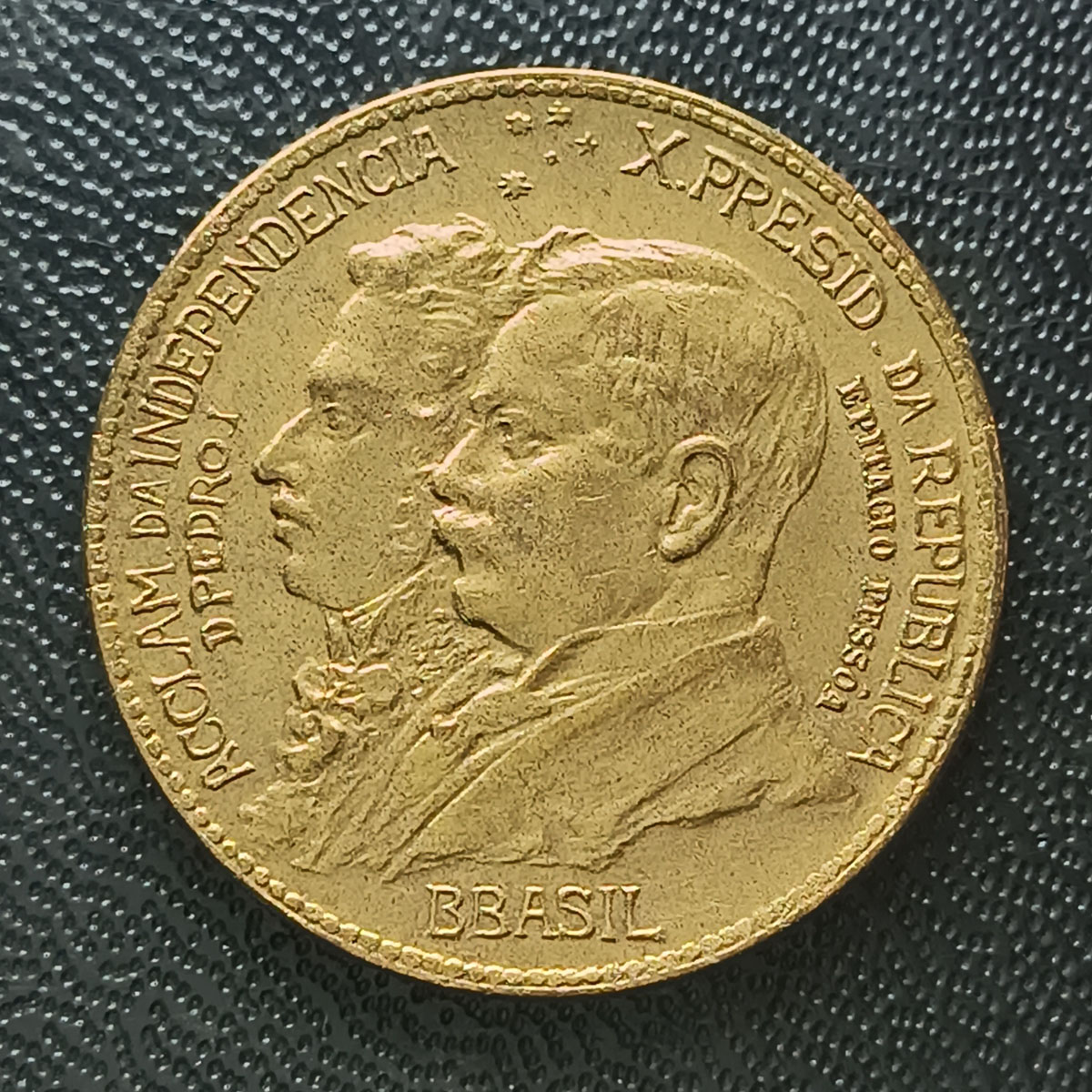 BRASIL - 1000 RÉIS 1922 BBASIL - LINDA PEÇA  - BRONZE ALUMINIO