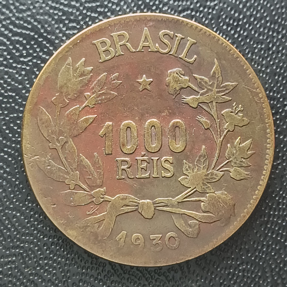 BRASIL - 1000 RÉIS 1930 - DATA ESCASSA - BRONZE ALUMINIO
