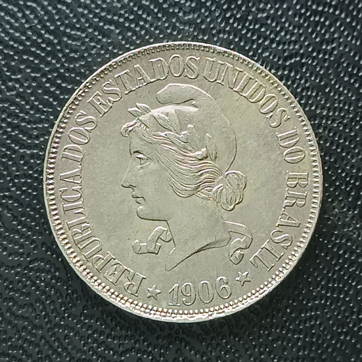 BRASIL - 500 RÉIS 1906 - DATA ESCASSA - PRATA
