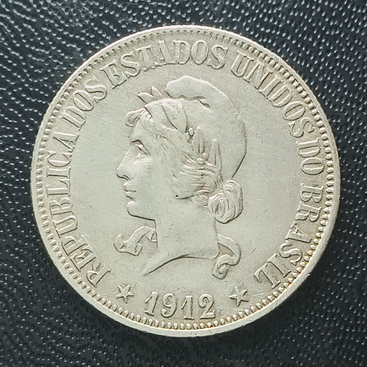 BRASIL - 1000 RÉIS 1912 - DATA ESCCASSA - PRATA