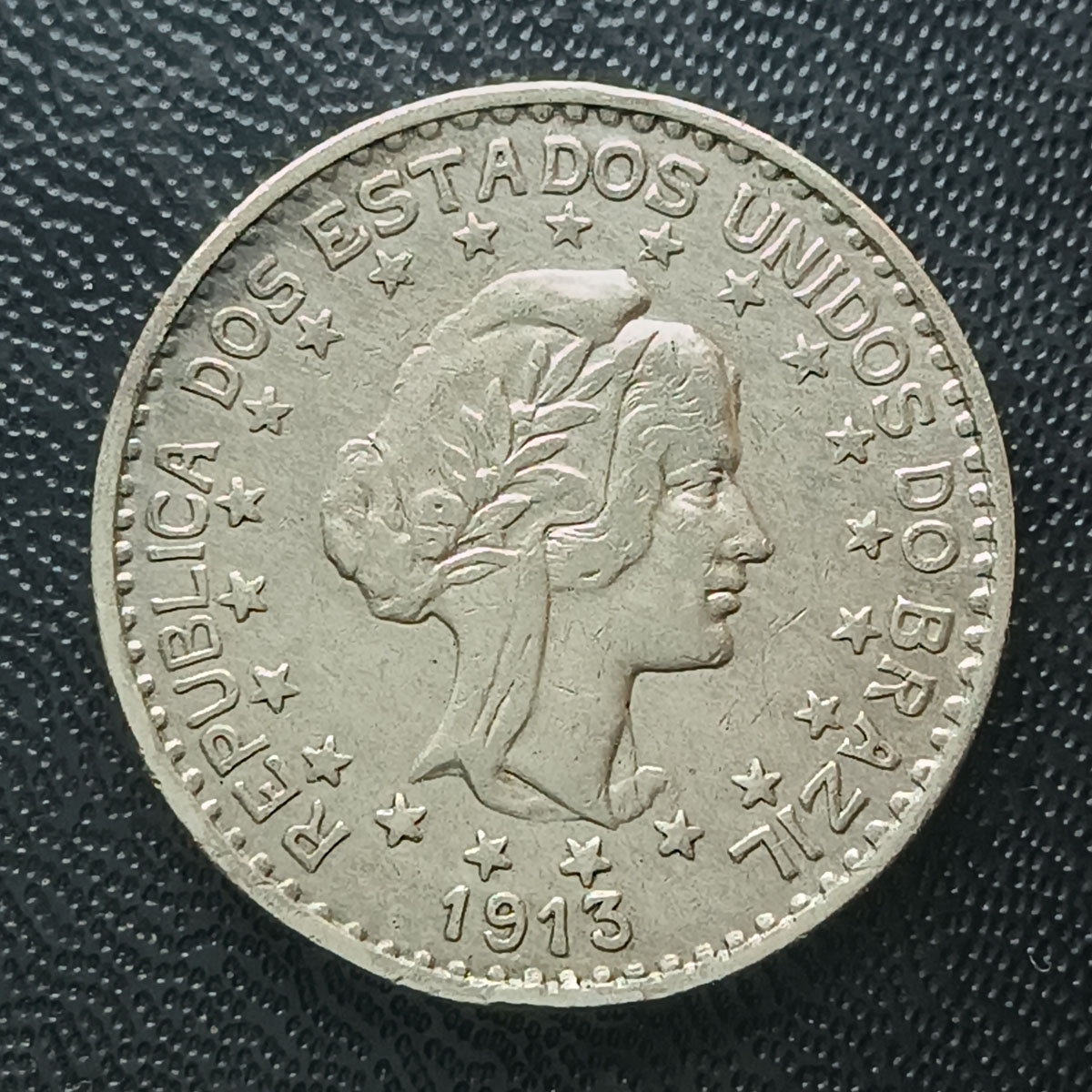 BRASIL - 1000 RÉIS 1913 ESTRELA SOLTA- PRATA
