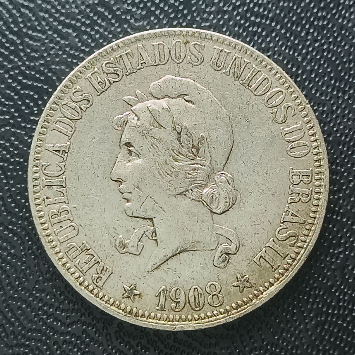 BRASIL - 1000 RÉIS 1908 - PRATA