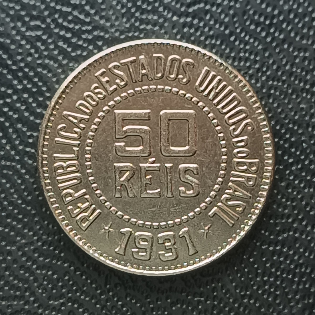 BRASIL - 50 RÉIS 1931 - DATA ESCASSA - CUPRO NIQUEL