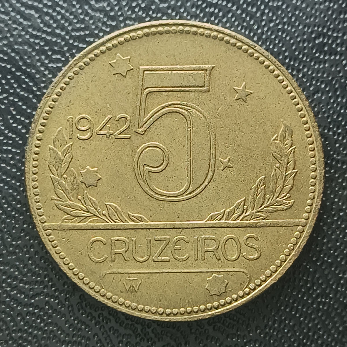 BRASIL - 5 CRUZEIROS 1942 - PEÇA LINDA E DATA É ESCASSA  - BONZE ALUMINIO