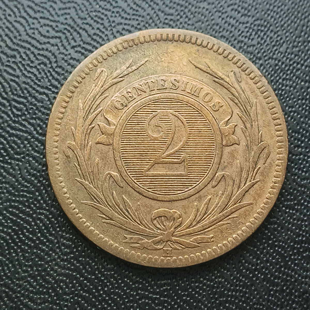 URUGUAY - 2 CENTESIMOS 1869 - COBRE
