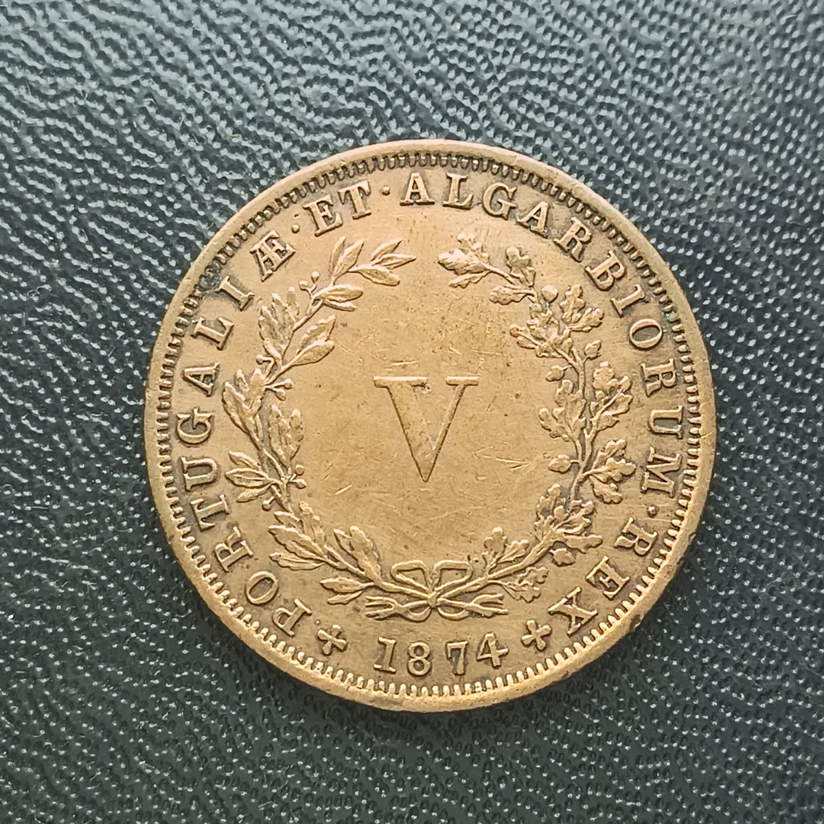 PORTUGAL - V RÉIS 1874 - BRONZE
