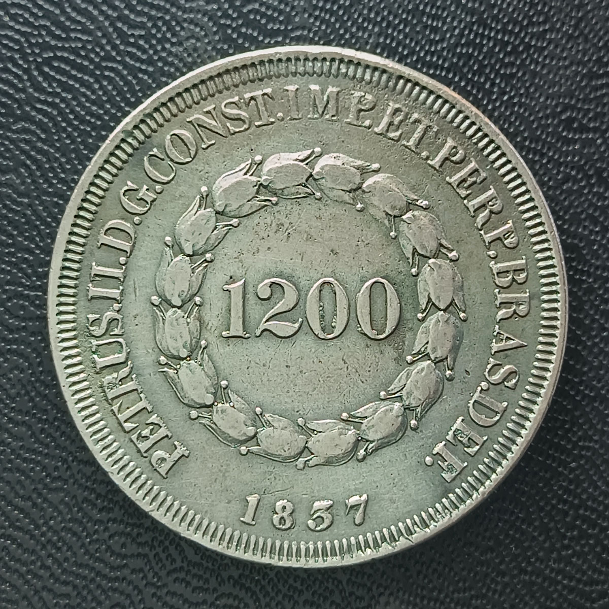 BRASIL - 1200 RÉIS 1837 - SÉRIE CRUZADO - P554 - PRATA