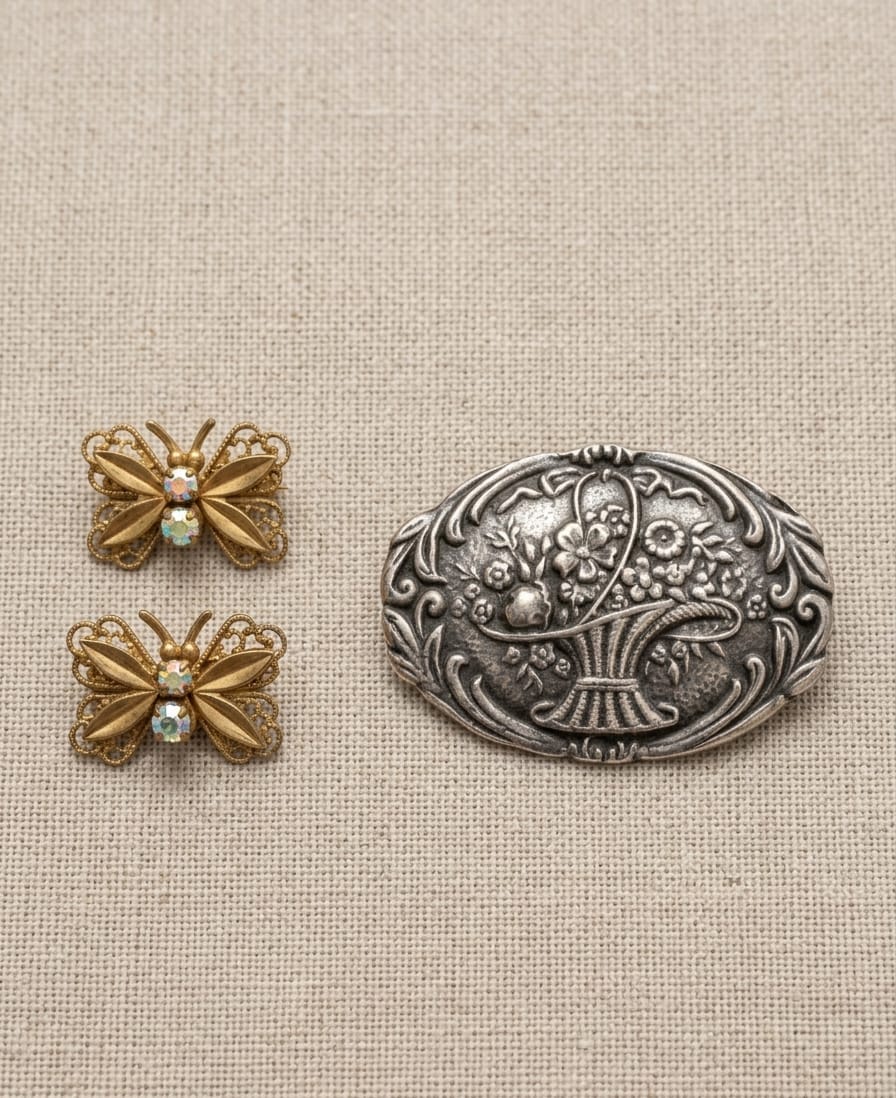 3 BROCHES DIVERSOS. MAIOR 4,5CM.