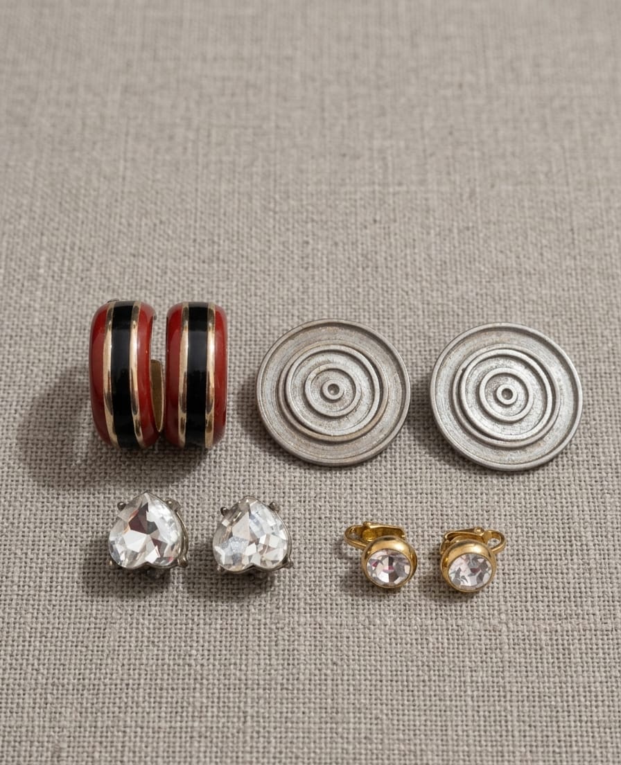 4 PARES DE BRINCOS DE PRESSÃO VARIADOS. MAIOR 3CM.