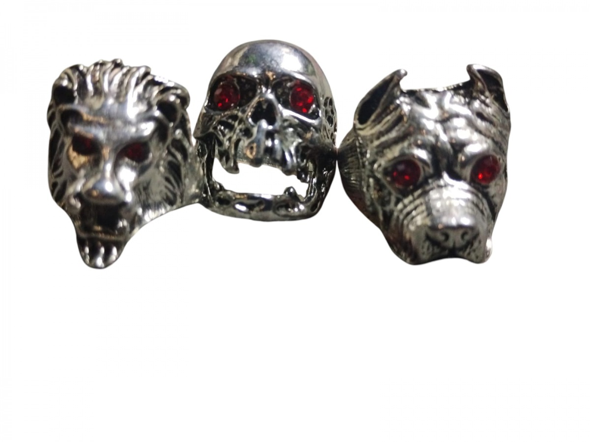 3 ANÉIS PRATEADOS FANTASIA. AROS 19,21 E 31.