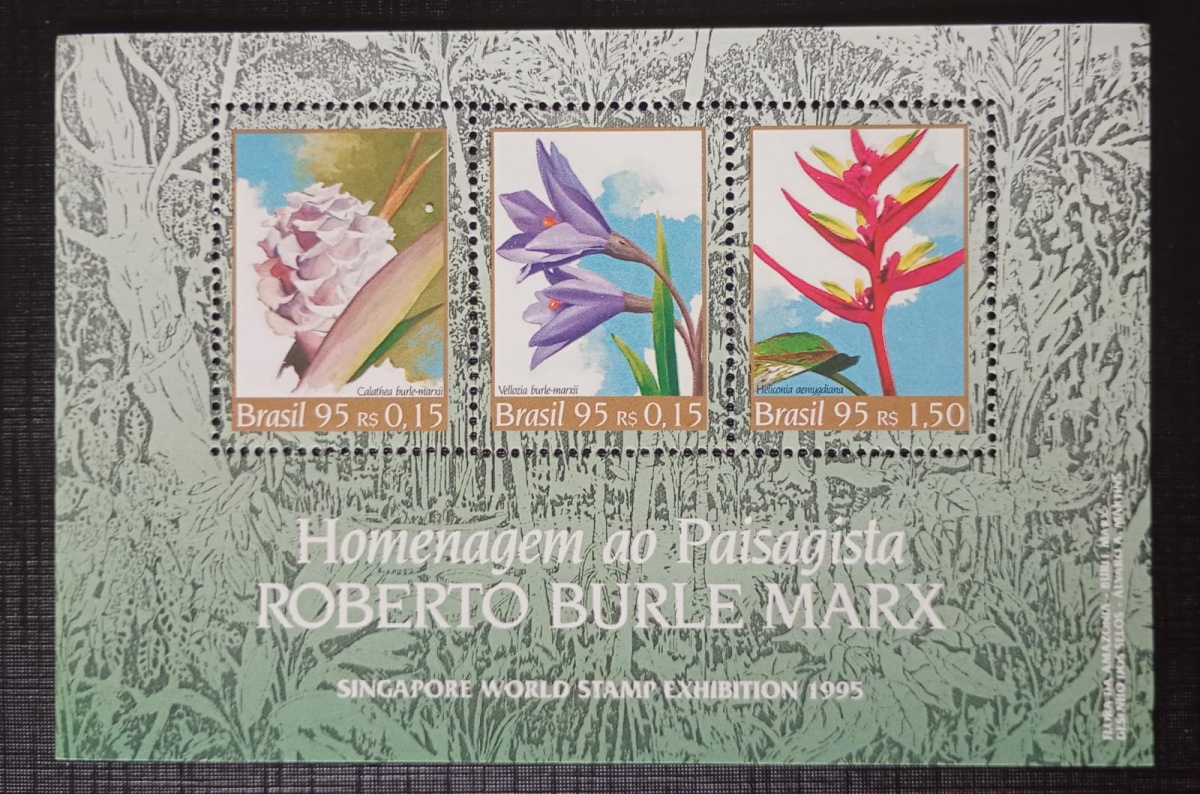 Brasil 1.995 - Homenagem ao Paisagista Roberto Burle Marx - RHM B100 (marca 10 UF's) - Mint (MNH).