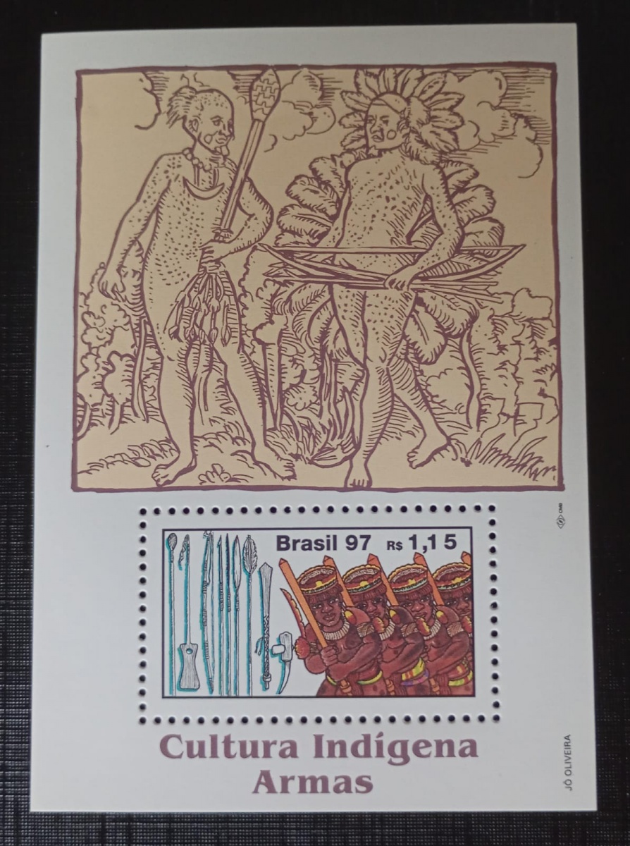Brasil 1.997 - Cultura Indígena: Armas - RHM B107 (marca 6 UF's) - Mint (MNH).
