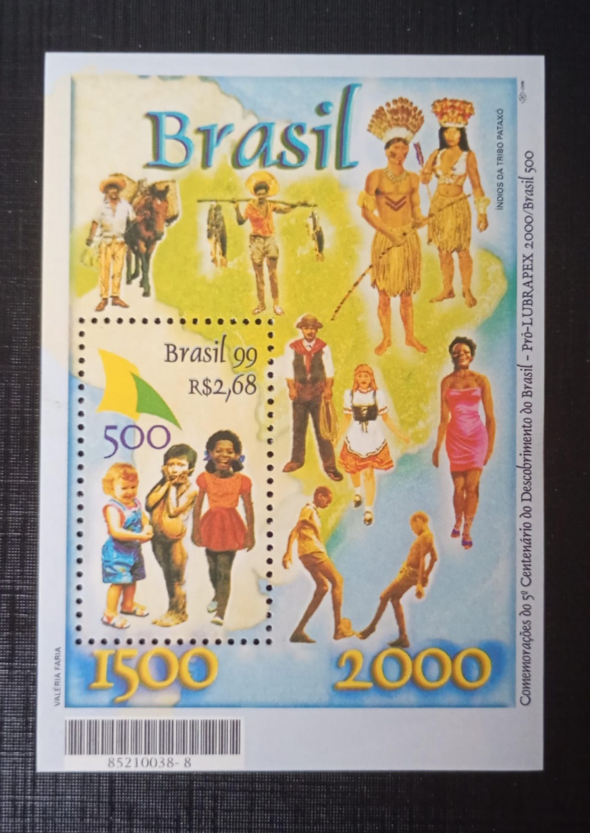 Brasil 1.999 - 500 Anos do Descobrimento - RHM B110 (marca 8 UF's) - Mint (MNH).