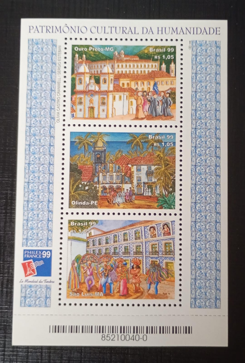 Brasil 1.999 - Patrimônio Cultural da Humanidade - RHM B111 (marca 6 UF's) - Mint (MNH).