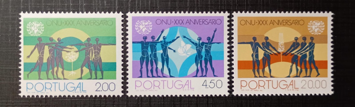 Portugal 1.975 - XXX Aniversário das Nações Unidas - N 1258/60 ( 10,20) - Mint (MNH).
