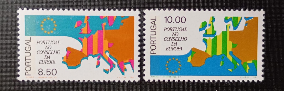 Portugal 1.977 - Entrada de Portugal no Conselho da Europa - N 1318/19 ( 4,70) - Mint (MNH).