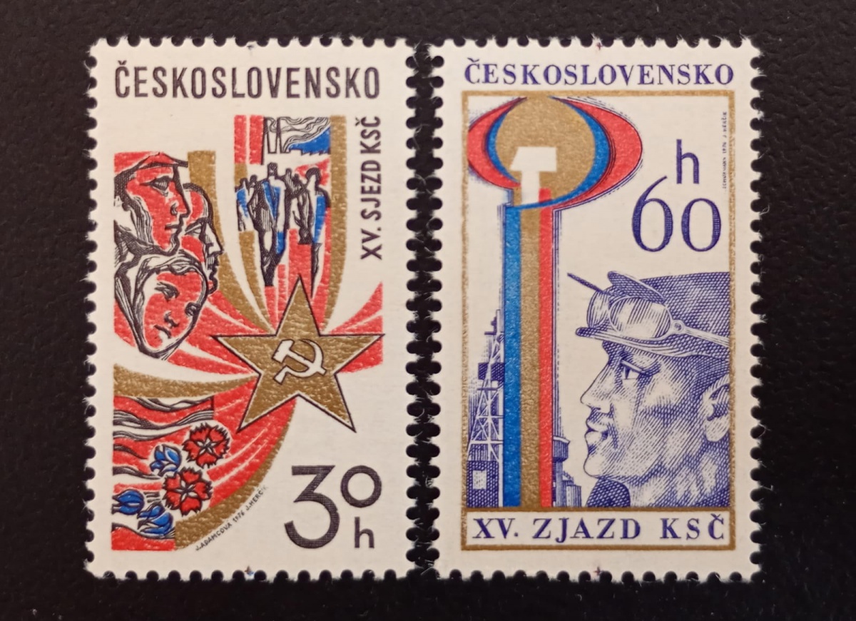 Tchecoslováquia 1.976 - XV Congresso do Partido Comunista - série completa - Mint (MNH).